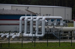 The Nord Stream 2 gas pipeline’s receiving station in northeastern Germany. (Photo by John MacDougall/AFP via Getty Images)