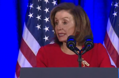 House Speaker Nancy Pelosi speaks at a DNC holiday event on Dec. 14. (Photo: Screen capture)