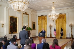 President Joe Biden answers questions during a news conference in the East Room of the White House, on January 19, 2022, in Washington, DC. - President Joe Biden holds a rare press conference Wednesday to kick off his second year in office, hoping to reset the agenda ahead of what could be brutal election reversals for Democrats. (Photo by MANDEL NGAN/AFP via Getty Images)
