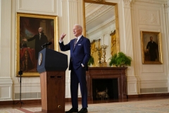 President Joe Biden speaks during a news conference in the East Room of the White House, on January 19, 2022, in Washington, DC. - President Joe Biden holds a rare press conference Wednesday to kick off his second year in office, hoping to reset the agenda ahead of what could be brutal election reversals for Democrats. (Photo by MANDEL NGAN/AFP via Getty Images)