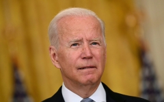 Joe Biden gives a speech. (Photo credit: BRENDAN SMIALOWSKI/AFP via Getty Images)