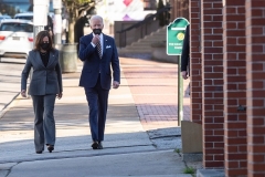 President Joe Biden and Vice President Kamala Harris visit Ebenezer Baptist Church in Atlanta, Georgia on January 11, 2022 as part of their effort to drum up support for Democrat voting legislation. (Photo by JIM WATSON/AFP via Getty Images)