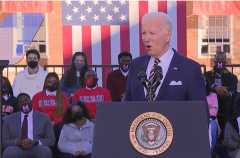 "To protect our democracy, I support changing the Senate rules, whichever way they need to be changed, to prevent a minority of senators from blocking action on voting rights," President Biden said in Atlanta on January 11, 2022. (Photo: Screen capture)