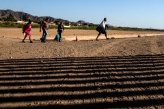 Migrants from Colombia cross the border in Yuma, Arizona. (Photo by RINGO CHIU/AFP via Getty Images)