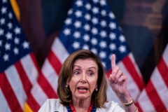 Speaker of the House, Nancy Pelosi, Democrat of California, speaks during her weekly press briefing on Capitol Hill in Washington, DC, on January 20, 2022. (Photo by SHAWN THEW/POOL/AFP via Getty Images)