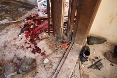 Les conséquences sanglantes d'un raid des forces d'opérations spéciales américaines sur une cible terroriste à Atme, dans la province d'Idlib, au nord-ouest de la Syrie, le 3 février 2022. (Photo de MOHAMMED AL-RIFAI/AFP via Getty Images)