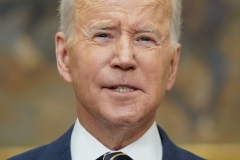 President Joe Biden speaks about trade with Russia, from the Roosevelt Room of the White House in Washington, DC, on March 11, 2022. - Biden says US and allies will revoke Russia's favored trade status.(Photo by MANDEL NGAN/AFP via Getty Images)