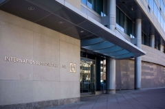 The International Monetary Fund (IMF) headquarters building is seen in Washington, DC on March 11, 2022. - Lawmakers in Argentina on March 11 approved a deal with the International Monetary Fund to restructure a ruinous $45 billion debt ahead of a vote in the upper house. (Photo by MANDEL NGAN/AFP via Getty Images)