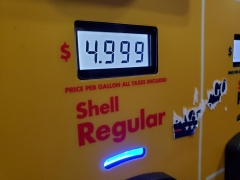 Shell gas pump showing high gas prices in Lafayette, California, November 25, 2021. (Photo by Smith Collection/Gado/Getty Images)