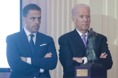 Joe Biden stands with son, Hunter Biden. (Photo credit: Kris Connor/WireImage)