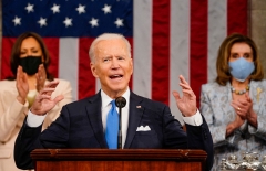 Joe Biden addresses a joint session of Congress. (Photo credit: MELINA MARA/POOL/AFP via Getty Images)