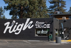 One of the marijuana dispensaries (stores) along Highway 50 as viewed on October 17, 2021, in South Lake Tahoe, California. (Photo by George Rose/Getty Images)