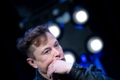 Elon Musk, founder of SpaceX, listens to a question during the Satellite 2020 at the Washington Convention Center. (Photo credit: BRENDAN SMIALOWSKI/AFP via Getty Images)
