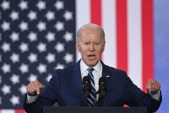 President Joe Biden speaks at North Carolina Agricultural and Technical State University. (Photo credit: MANDEL NGAN/AFP via Getty Images)