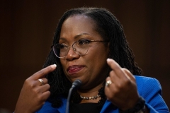 Supreme Court nominee Judge Ketanji Brown Jackson testifies before the Senate Judiciary Committee on March 23, 2022. (Photo by JIM WATSON/AFP via Getty Images)