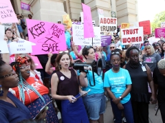 Pro-abortion activists hold a rally. (Photo credit: TAMI CHAPPELL/AFP via Getty Images)