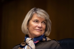 Sen. Cynthia Lummis (R-WY) attends a Senate Environment and Public Works Committee nomination hearing. (Photo credit: CAROLINE BREHMAN/POOL/AFP via Getty Images)