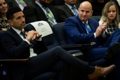 Brandon Judd (2nd R), president of the National Border Patrol Council, claps with others as US President Donald Trump speaks to members of the National border Patrol Council (NBPC) during an event in the South Court Auditorium of the Eisenhower Executive Office Building at the White House on February 14, 2020 in Washington, DC. (Photo by BRENDAN SMIALOWSKI/AFP via Getty Images)