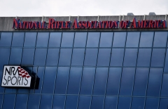 The National Riffle Association of America (NRA) headquarters on August 6, 2020 in Fairfax, Virginia. (Photo by OLIVIER DOULIERY/AFP via Getty Images)