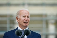 President Joe Biden delivers remarks during the National Peace Officers Memorial Service at the US Capitol in Washington, DC, on May 15, 2022. (Photo by STEFANI REYNOLDS/AFP via Getty Images)