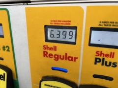 Digital display on fuel pump showing high prices exceeding six dollars per gallon in San Francisco, California, May 15, 2022. (Photo by Smith Collection/Gado/Getty Images)