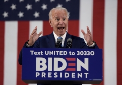 Joe Biden gives a speech. (Photo credit: BRENDAN SMIALOWSKI/AFP via Getty Images)