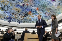 Russian Foreign Minister Sergei Lavrov arrives to deliver a speech at a previous session of the U.N. Human Rights Council in Geneva. (Photo by Fabrice Coffrini/AFP via Getty Images)