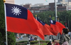 Taiwanese national flags fly in Taipei. (Photo by Mandy Cheng/AFP via Getty Images)
