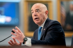 Department of Homeland Security Secretary Alejandro Mayorkas has put his Disinformation Governance Board on "pause" while seeking a way forward from the department's advisory board. (Photo by STEFANI REYNOLDS/AFP via Getty Images)