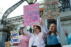 Pro-abortion activists protest after the leak of a draft of the Dobbs decision. (Photo credit: JOSEPH PREZIOSO/AFP via Getty Images)