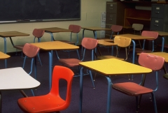 Pictured is an empty classroom. (Photo credit: Jeffry W. Myers/CORBIS/Corbis via Getty Images)