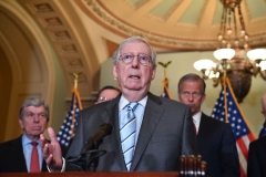 Senate Minority Leader Mitch McConnell (R-KY) speaks during a press conference following Senate Republican policy luncheons at the US Capitol in Washington, DC, on June 7, 2022. (Photo by NICHOLAS KAMM/AFP via Getty Images)