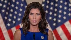 South Dakota Gov. Kristi Noem speaks at the Republican National Convention. (Photo credit: YouTube/PBS NewsHour)