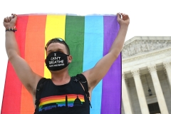 Pictured is an LGBT and Black Lives Matter protester. (Photo credit: JIM WATSON/AFP via Getty Images)
