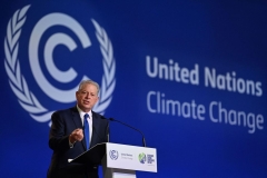 Former US vice president and climate campaigner Al Gore delivers a speech at the COP26 UN Climate Summit in Glasgow on November 5, 2021. Photo by PAUL ELLIS/AFP via Getty Images)
