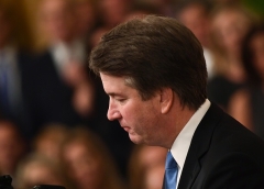 Brett Kavanaugh is among the Supreme Court justices targeted by mobs furious over the recent abortion ruling. (Photo credit should read BRENDAN SMIALOWSKI/AFP via Getty Images)