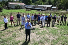 President Joe (C) speaks after meeting with a family who lost their home to flood waters in Lost Creek, Kentucky, on August 8, 2022. (Photo by JIM WATSON/AFP via Getty Images)