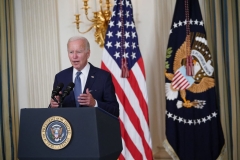 President Joe Biden speaks during a signing ceremony for H.R. 5376, the Inflation Reduction Act of 2022, in the State Dining Room of the White House in Washington, DC, on August 16, 2022. (Photo by MANDEL NGAN/AFP via Getty Images)