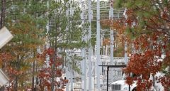 Someone shot up a Duke Energy substation on Saturday night. (Photo: Screen capture/WRAL TV) Someone shot up a Duke Energy substation on Saturday night. (Photo: Screen capture/WRAL TV)