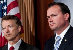 Sen. Rand Paul (R-Ky.), left, and Sen. Mike Lee (R-Utah).  (Screenshot)