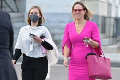 Senator Kyrsten Sinema (R), D-AZ, departs from the US Capitol in Washington, DC, on October 28, 2021. (Photo by MANDEL NGAN/AFP via Getty Images) Senator Kyrsten Sinema (R), D-AZ, departs from the US Capitol in Washington, DC, on October 28, 2021. (Photo by MANDEL NGAN/AFP via Getty Images)