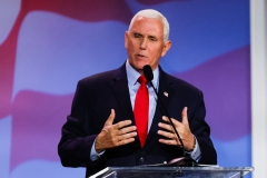 Former US Vice President Mike Pence gestures as he speaks during a Republican Jewish Coalition Annual Leadership Meeting in Las Vegas, Nevada on November 18, 2022. (Photo by WADE VANDERVORT/AFP via Getty Images) Former US Vice President Mike Pence gestures as he speaks during a Republican Jewish Coalition Annual Leadership Meeting in Las Vegas, Nevada on November 18, 2022. (Photo by WADE VANDERVORT/AFP via Getty Images)
