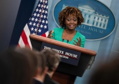 White House Press Secretary Karine Jean-Pierre speaks during the daily briefing in the James S Brady Press Briefing Room of the White House in Washington, DC, on January 18, 2023. (Photo by ANDREW CABALLERO-REYNOLDS/AFP via Getty Images) White House Press Secretary Karine Jean-Pierre speaks during the daily briefing in the James S Brady Press Briefing Room of the White House in Washington, DC, on January 18, 2023. (Photo by ANDREW CABALLERO-REYNOLDS/AFP via Getty Images)