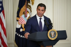 President of the US Conference of Mayors and Miami, Florida, Mayor Francis Suarez speaks during an event of bipartisan mayors attending the Conference's Winter Meeting, in the East Room of the White House in Washington, DC, on January 20, 2023. (Photo by MANDEL NGAN/AFP via Getty Images) President of the US Conference of Mayors and Miami, Florida, Mayor Francis Suarez speaks during an event of bipartisan mayors attending the Conference's Winter Meeting, in the East Room of the White House in Washington, DC, on January 20, 2023. (Photo by MANDEL NGAN/AFP via Getty Images)