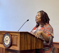 Kylie speaking at the 'Babies go to Congress Event, Jan. 19, 2023. ( Photo: Georgiana Constantin-Parke) Kylie speaking at the 'Babies go to Congress Event, Jan. 19, 2023. ( Photo: Georgiana Constantin-Parke)