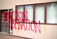 Vandalism at a crisis pregnancy center. (For illustration purposes only. Screenshot) Vandalism at a crisis pregnancy center. (For illustration purposes only. Screenshot)