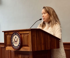 Evalynn Hairston speaking at 'Babies go to Congress Event, JAn. 19, 2023. (Photo: Georgiana Constantin-Parke) Evalynn Hairston speaking at 'Babies go to Congress Event, JAn. 19, 2023. (Photo: Georgiana Constantin-Parke)