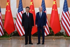 President Joe Biden and China's President Xi Jinping last met at the G20 Summit in Bali on November 14, 2022. (Photo by SAUL LOEB/AFP via Getty Images)