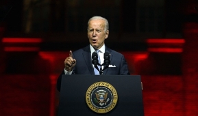 President Joe Biden speaks about the soul of the nation in Philadelphia, Pennsylvania, on September 1, 2022. (Photo by JIM WATSON/AFP via Getty Images)