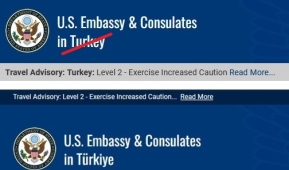 The banner of the website of the U.S. Embassy in Ankara has been changed to reflect the new spelling. (Screengrabs)